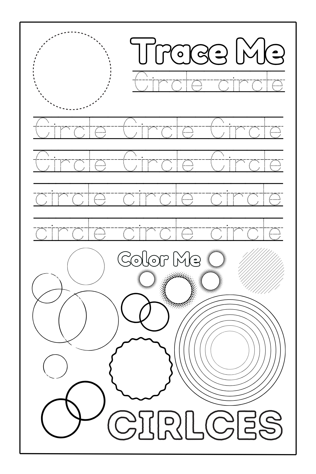 Preschool Essentials Trace Lines, Colors, Shapes and Numbers Coloring Book