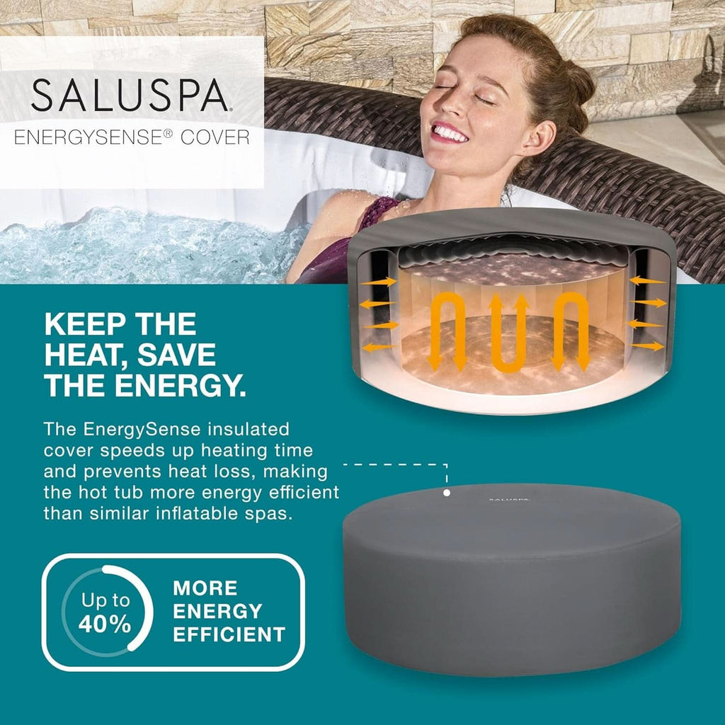 7 Person Round Inflatable Hot Tub With 180 Jets Spa