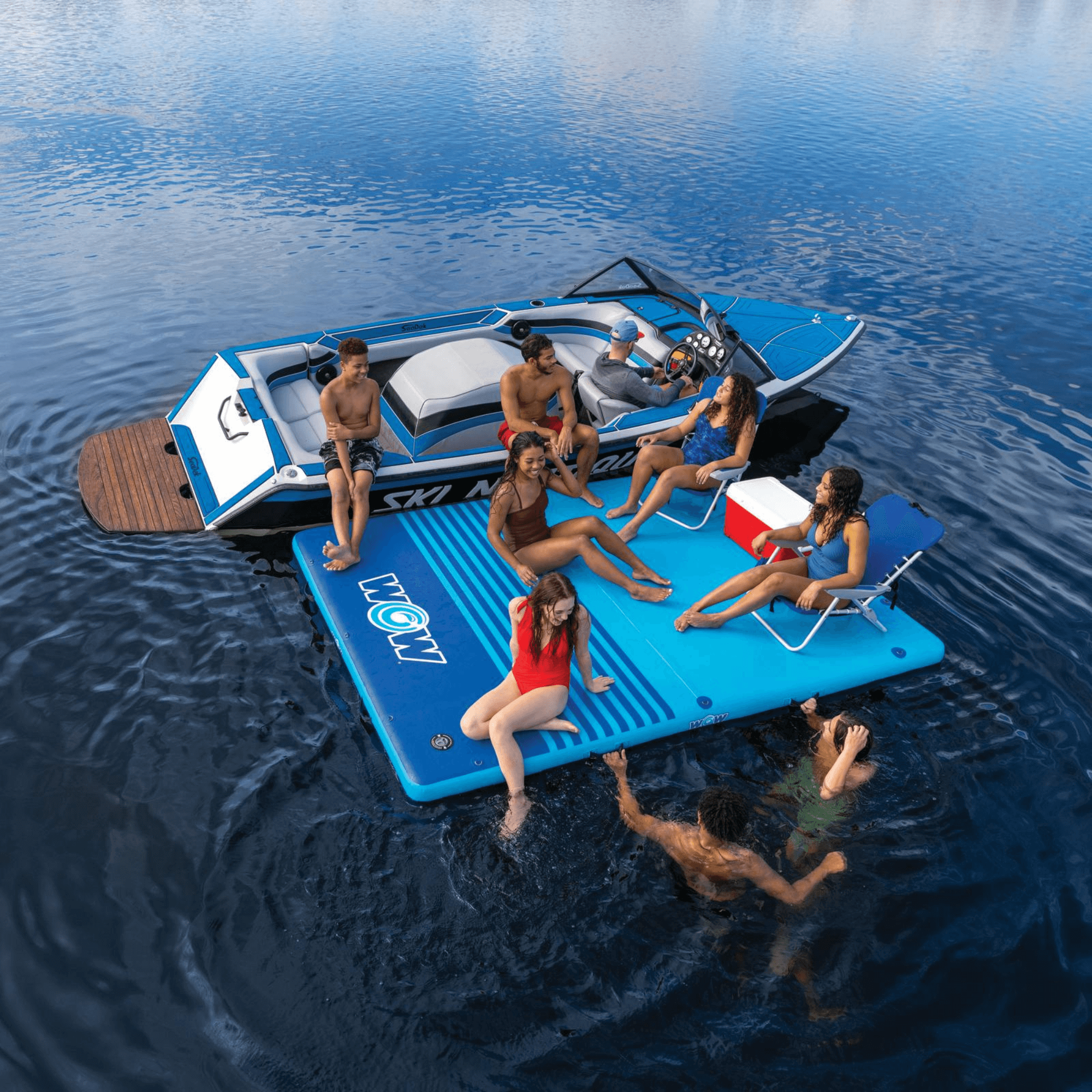 WOW Watersports 10'x8'x6" Drop Stitch Vacation Station Dock w Handles
