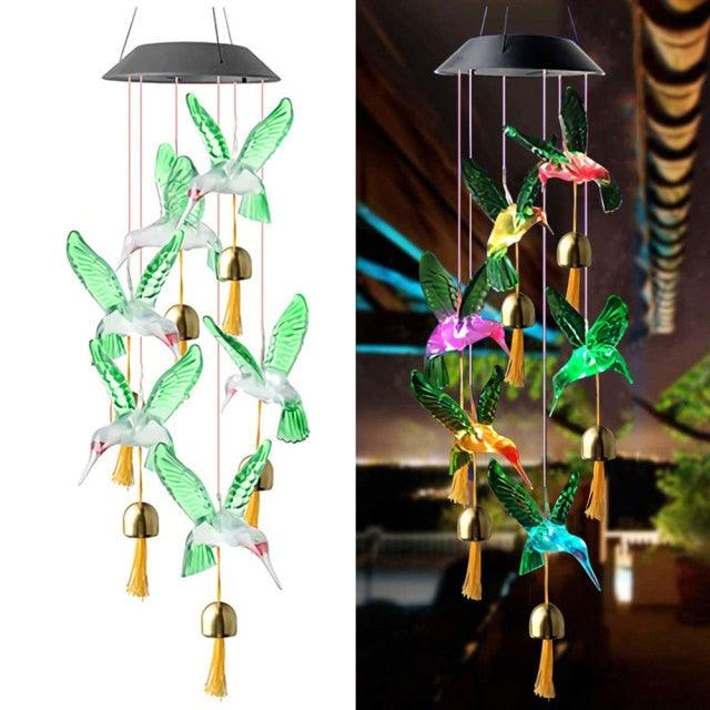 LED Solar Wind Chimes-Butterfly Bells Power Changeable Light Waterproof Colorful  Wind Chime Lamp For Home Outdoor Garden Yard Decoration Birthday Gifts For Mom Hanging Decorative Romantic Patio Lights  Yard Garden Home Party