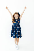 Auburn Blue Aubie Flutter Twirl Dress