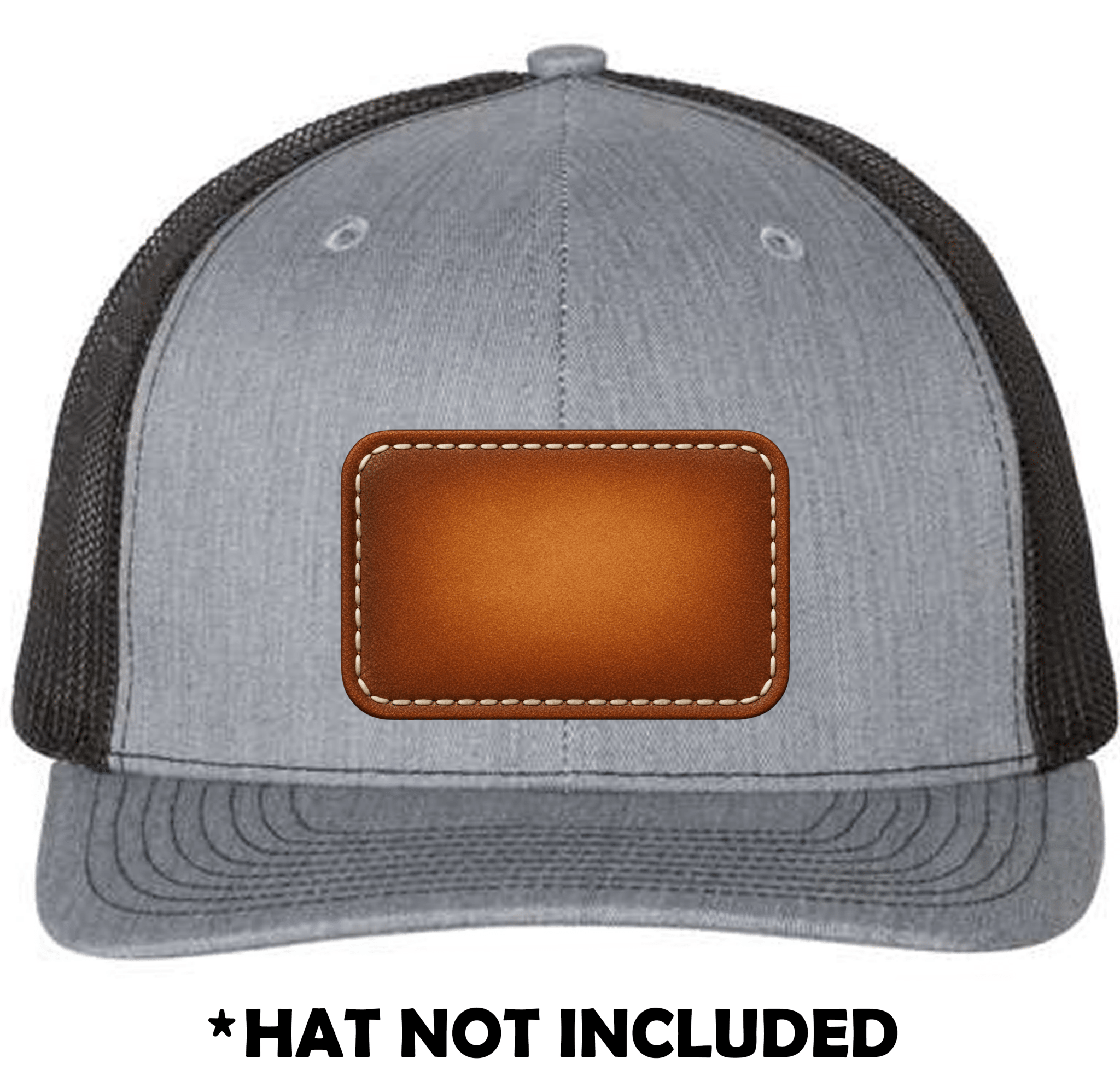 Rounded Rectangle Airbrushed Leather UV Printed Hat Patch