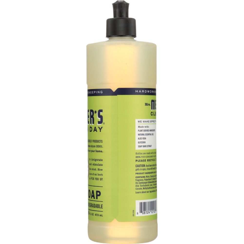 Mrs Meyers Clean Day: Lemon Verbena Dish Soap - Brighten Your Dishes 16 oz