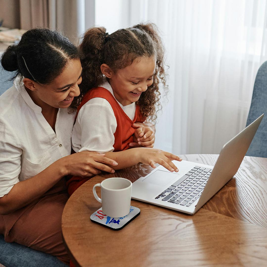 3dRose Alexis Design - Sport Winter - Snowmobile, Snowboard, Snow. Winter Joy Colorful Text. Winter Sport - Coasters